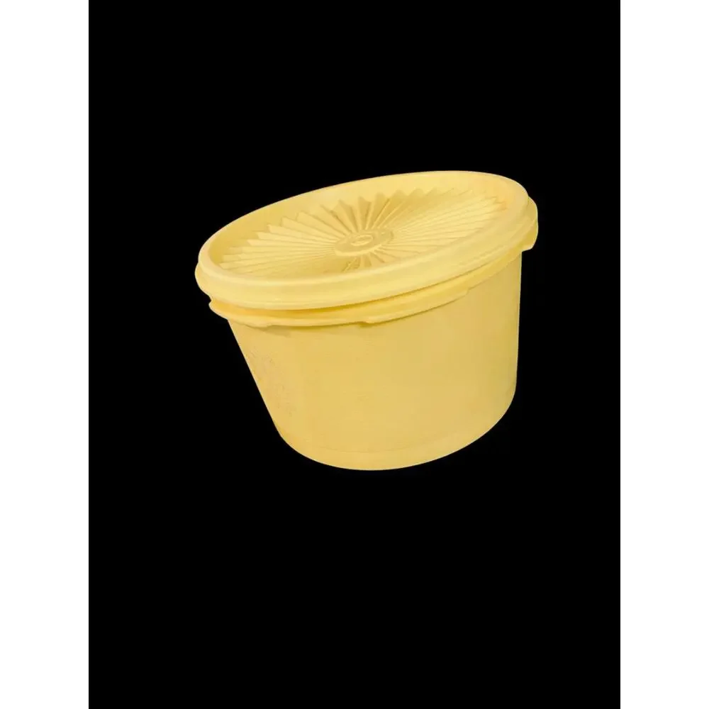 Vintage Tupperware Bright Yellow Servalier Nesting Canister 1810-19 298-12